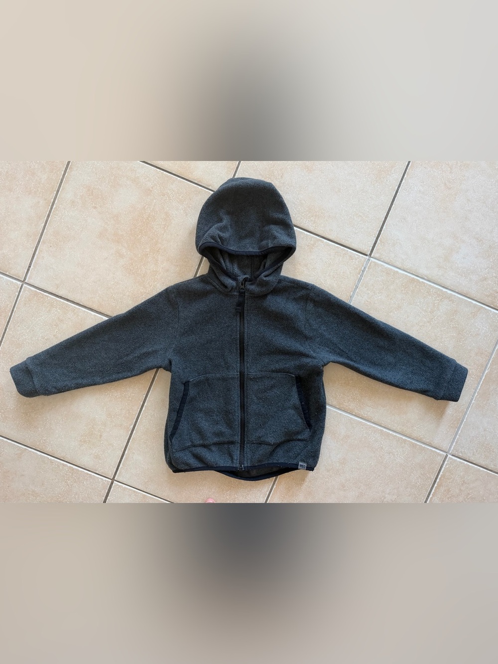 Mec Kids' Charcoal Hooded Zip Fleece Jacket size 5